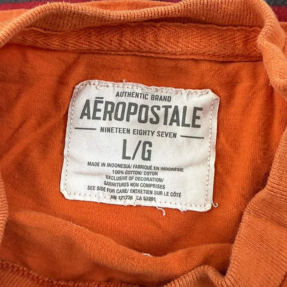 Aeropostale Y2K T Shirt Men's red Size L White w black background Stitched Logo - Picture 3 of 10